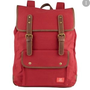 Red Canvas and Leather Bag